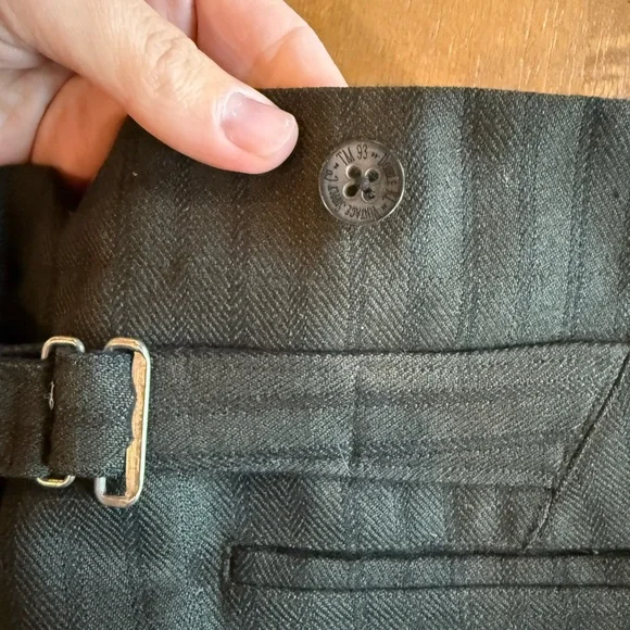 Ralph Lauren Double RL Black/Olive Broken Herringbone Straight Leg Trousers - Picture 5 of 10